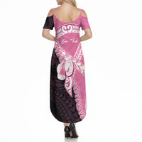 Personalised Polynesia Breast Cancer Awareness Summer Maxi Dress Fight With Hope Pink Ribbon Boxing Gloves