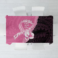 Polynesia Breast Cancer Awareness Tablecloth Fight With Hope Pink Ribbon Boxing Gloves