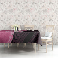 Polynesia Breast Cancer Awareness Tablecloth Fight With Hope Pink Ribbon Boxing Gloves