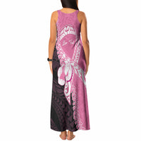 Personalised Polynesia Breast Cancer Awareness Tank Maxi Dress Fight With Hope Pink Ribbon Boxing Gloves