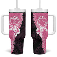 Personalised Polynesia Breast Cancer Awareness Tumbler With Handle Fight With Hope Pink Ribbon Boxing Gloves