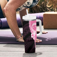 Personalised Polynesia Breast Cancer Awareness Tumbler With Handle Fight With Hope Pink Ribbon Boxing Gloves