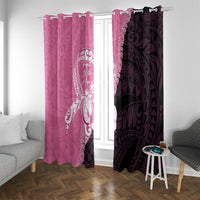 Polynesia Breast Cancer Awareness Window Curtain Fight With Hope Pink Ribbon Boxing Gloves
