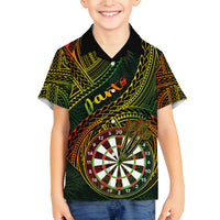 Personalised Polynesian Darts Family Matching Puletasi Dress and Hawaiian Shirt Dart Lovers Tribal Pattern Mix Tropical Leaves LT14 Son's Shirt Reggae - Polynesian Pride