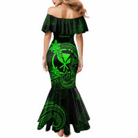 Hawaii Mermaid Dress Fish Hook Tattoo Mix Polynesian Plumeria Green Version LT14 - Polynesian Pride