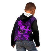 Hawaii Kid Hoodie Hula Girl Mix Polynesian Plumeria Purple Version LT14 - Polynesian Pride