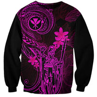 Hawaii Sweatshirt King Kamehameha Mix Polynesian Plumeria Pink Version LT14 Unisex Pink - Polynesian Pride