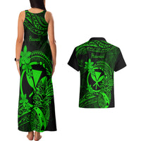 hawaii-couples-matching-tank-maxi-dress-and-hawaiian-shirt-pineapple-mix-polynesian-plumeria-green-version