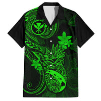 Hawaii Family Matching Short Sleeve Bodycon Dress and Hawaiian Shirt Pineapple Mix Polynesian Plumeria Green Version LT14 Dad's Shirt - Short Sleeve Green - Polynesian Pride