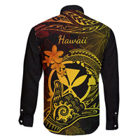 Hawaii Family Matching Long Sleeve Bodycon Dress and Hawaiian Shirt Shaka Tattoo Mix Polynesian Plumeria Reggae Version LT14 - Polynesian Pride