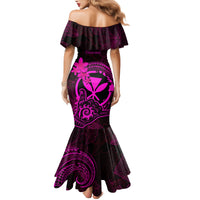 Hawaii Family Matching Mermaid Dress and Hawaiian Shirt Shaka Tattoo Mix Polynesian Plumeria Pink Version LT14 - Polynesian Pride