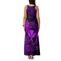 Hawaii Family Matching Tank Maxi Dress and Hawaiian Shirt Shaka Tattoo Mix Polynesian Plumeria Purple Version LT14 - Polynesian Pride