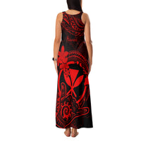 Hawaii Family Matching Tank Maxi Dress and Hawaiian Shirt Shaka Tattoo Mix Polynesian Plumeria Red Version LT14 - Polynesian Pride