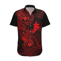 Hawaii Hawaiian Shirt Shaka Tattoo Mix Polynesian Plumeria Red Version LT14 Red - Polynesian Pride