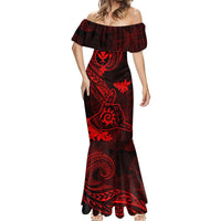 Hawaii Mermaid Dress Shaka Tattoo Mix Polynesian Plumeria Red Version LT14 - Polynesian Pride