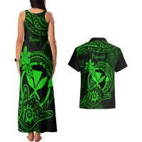 hawaii-couples-matching-tank-maxi-dress-and-hawaiian-shirt-shaka-tattoo-mix-polynesian-plumeria-green-version
