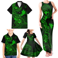 Hawaii Family Matching Tank Maxi Dress and Hawaiian Shirt Shaka Tattoo Mix Polynesian Plumeria Green Version LT14 - Polynesian Pride