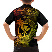 Hawaii Family Matching Long Sleeve Bodycon Dress and Hawaiian Shirt Hammerhead Shark Tattoo Mix Polynesian Plumeria Reggae Version LT14 - Polynesian Pride
