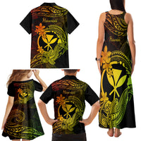 Hawaii Family Matching Tank Maxi Dress and Hawaiian Shirt Hammerhead Shark Tattoo Mix Polynesian Plumeria Reggae Version LT14 - Polynesian Pride