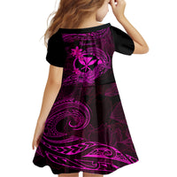 Hawaii Family Matching Mermaid Dress and Hawaiian Shirt Hammerhead Shark Tattoo Mix Polynesian Plumeria Pink Version LT14 - Polynesian Pride