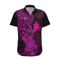 Hawaii Hawaiian Shirt Hammerhead Shark Tattoo Mix Polynesian Plumeria Pink Version LT14 Pink - Polynesian Pride