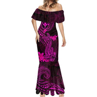 Hawaii Mermaid Dress Hammerhead Shark Tattoo Mix Polynesian Plumeria Pink Version LT14 - Polynesian Pride