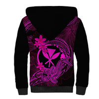 Hawaii Sherpa Hoodie Hammerhead Shark Tattoo Mix Polynesian Plumeria Pink Version LT14 - Polynesian Pride