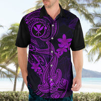 Hawaii Hawaiian Shirt Hammerhead Shark Tattoo Mix Polynesian Plumeria Purple Version LT14 - Polynesian Pride