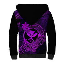 Hawaii Sherpa Hoodie Hammerhead Shark Tattoo Mix Polynesian Plumeria Purple Version LT14 - Polynesian Pride