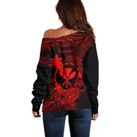 hawaii-off-shoulder-sweater-hammerhead-shark-tattoo-mix-polynesian-plumeria-red-version
