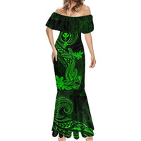 Hawaii Mermaid Dress Hammerhead Shark Tattoo Mix Polynesian Plumeria Green Version LT14 - Polynesian Pride
