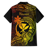 hawaii-family-matching-off-shoulder-long-sleeve-dress-and-hawaiian-shirt-turtle-mix-polynesian-plumeria-reggae-version