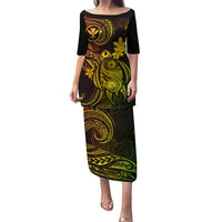 Hawaii Puletasi Turtle Mix Polynesian Plumeria Reggae Version LT14 Long Dress Reggae - Polynesian Pride