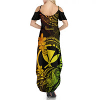 Hawaii Summer Maxi Dress Turtle Mix Polynesian Plumeria Reggae Version LT14 - Polynesian Pride