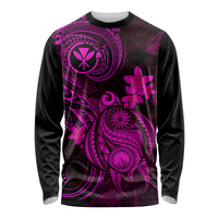 hawaii-long-sleeve-shirt-turtle-mix-polynesian-plumeria-pink-version
