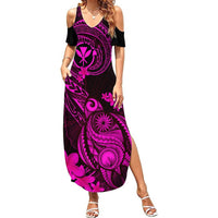 Hawaii Summer Maxi Dress Turtle Mix Polynesian Plumeria Pink Version LT14 Women Pink - Polynesian Pride