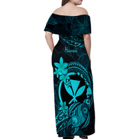 hawaii-family-matching-off-shoulder-maxi-dress-and-hawaiian-shirt-turtle-mix-polynesian-plumeria-turquoise-version