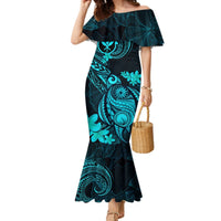 Hawaii Mermaid Dress Turtle Mix Polynesian Plumeria Turquoise Version LT14 Women Turquoise - Polynesian Pride