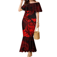 Hawaii Mermaid Dress Turtle Mix Polynesian Plumeria Red Version LT14 Women Red - Polynesian Pride