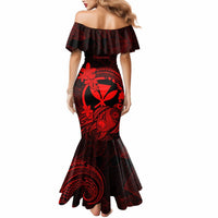 Hawaii Mermaid Dress Turtle Mix Polynesian Plumeria Red Version LT14 - Polynesian Pride