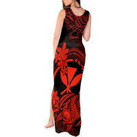 Hawaii Tank Maxi Dress Turtle Mix Polynesian Plumeria Red Version LT14 - Polynesian Pride