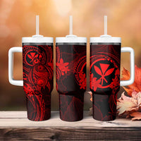 Hawaii Tumbler With Handle Turtle Mix Polynesian Plumeria Red Version