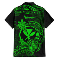 Hawaii Family Matching Short Sleeve Bodycon Dress and Hawaiian Shirt Turtle Mix Polynesian Plumeria Green Version LT14 - Polynesian Pride