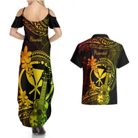 hawaii-couples-matching-summer-maxi-dress-and-hawaiian-shirt-ukulele-mix-polynesian-plumeria-reggae-version