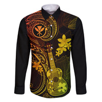 Hawaii Family Matching Long Sleeve Bodycon Dress and Hawaiian Shirt Ukulele Mix Polynesian Plumeria Reggae Version LT14 Dad's Shirt - Long Sleeve Reggae - Polynesian Pride