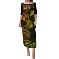 Hawaii Puletasi Ukulele Mix Polynesian Plumeria Reggae Version LT14 Long Dress Reggae - Polynesian Pride