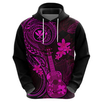Hawaii Hoodie Ukulele Mix Polynesian Plumeria Pink Version LT14 - Polynesian Pride