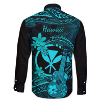 Hawaii Family Matching Mermaid Dress and Hawaiian Shirt Ukulele Mix Polynesian Plumeria Turquoise Version LT14 - Polynesian Pride