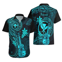 Hawaii Hawaiian Shirt Ukulele Mix Polynesian Plumeria Turquoise Version LT14 - Polynesian Pride