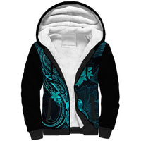 Hawaii Sherpa Hoodie Ukulele Mix Polynesian Plumeria Turquoise Version LT14 Unisex Turquoise - Polynesian Pride